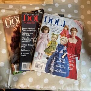 Vintage 90s Lot of 3 Contemporary Doll Collector Magazines Aug98, May/Nov99